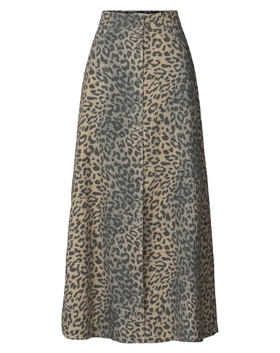 Natja Leopard Print Button Nederdel - Rabens Saloner